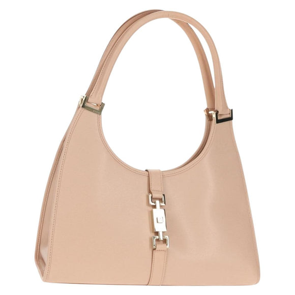 GUCCI Jackie Shoulder Bag Leather Pink Gold 002 1067 Auth 149621V