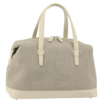 LOEWE Hand Bag Canvas Gray Auth 149622