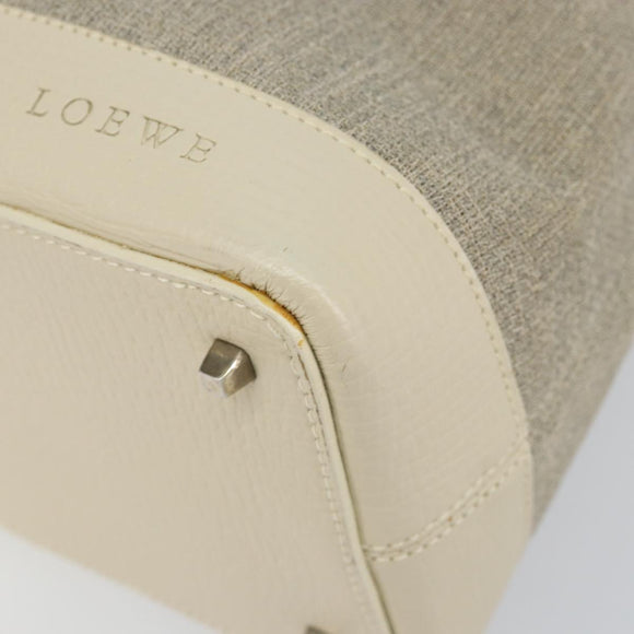 LOEWE Hand Bag Canvas Gray Auth 149622