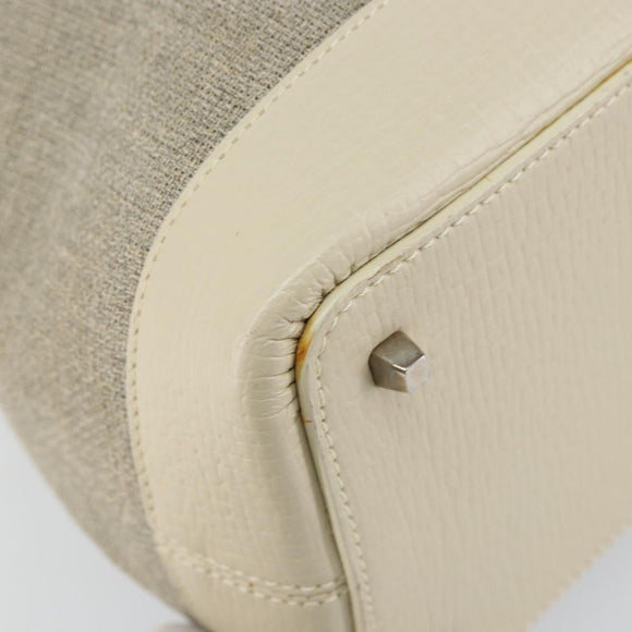 LOEWE Hand Bag Canvas Gray Auth 149622