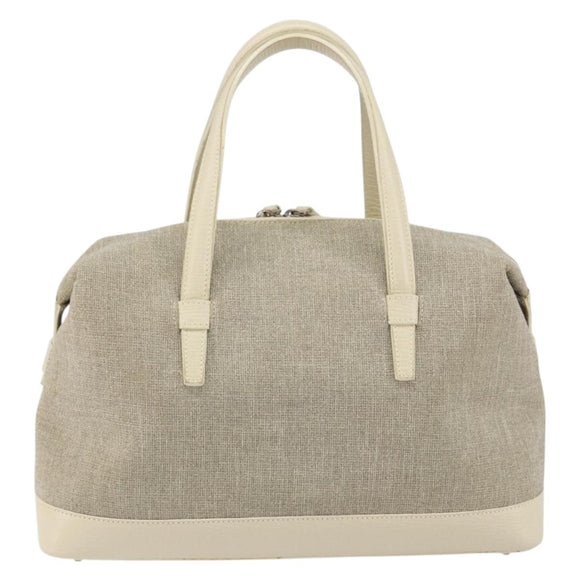 LOEWE Hand Bag Canvas Gray Auth 149622