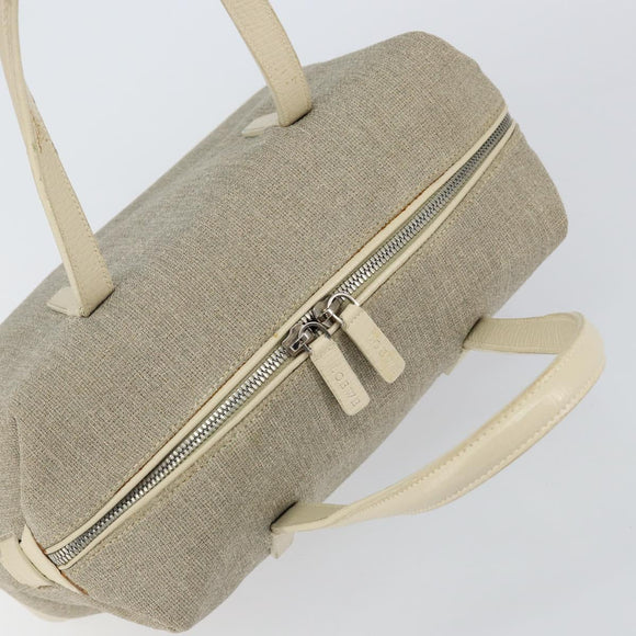 LOEWE Hand Bag Canvas Gray Auth 149622