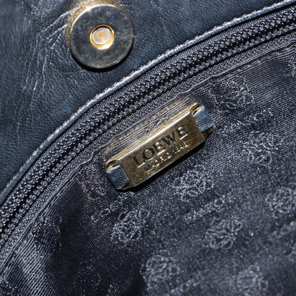 LOEWE Anagram Handtas Leer Zwart Goud Auth 149623