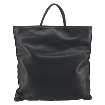 LOEWE Anagram Hand Bag Leather Black Gold Auth 149623 - 0