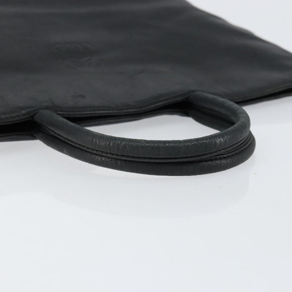 LOEWE Anagram Hand Bag Leather Black Gold Auth 149623