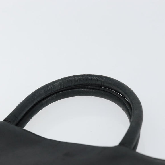 LOEWE Anagram Hand Bag Leather Black Gold Auth 149623