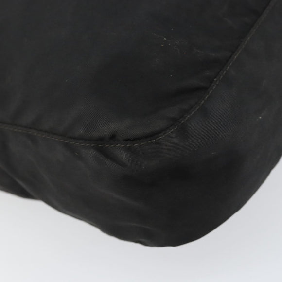 PRADA Shoulder Bag Nylon Black Silver Auth 149624