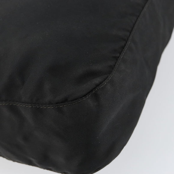 PRADA Shoulder Bag Nylon Black Silver Auth 149624