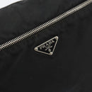 PRADA Shoulder Bag Nylon Black Silver Auth 149624-19