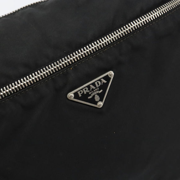 PRADA Shoulder Bag Nylon Black Silver Auth 149624