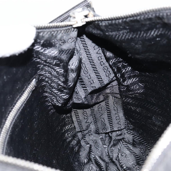 PRADA Shoulder Bag Nylon Black Silver Auth 149624