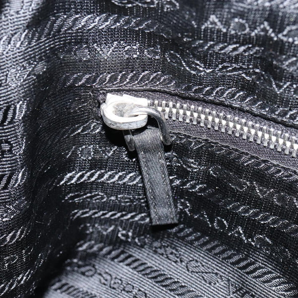 PRADA Shoulder Bag Nylon Black Silver Auth 149624