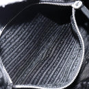 PRADA Shoulder Bag Nylon Black Silver Auth 149624-25