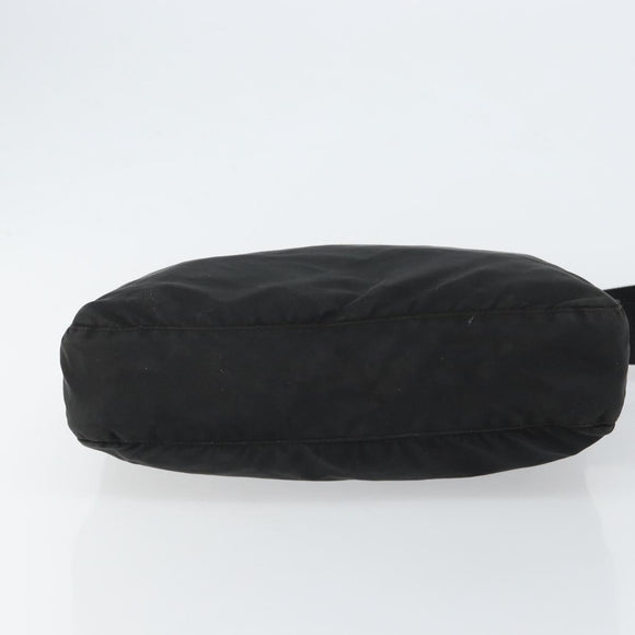 PRADA Shoulder Bag Nylon Black Silver Auth 149624