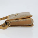 CELINE Macadam Canvas Shoulder Bag PVC Beige Gold Auth 149632-5