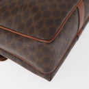 CELINE Macadam Canvas Shoulder Bag PVC Leather Brown Gold Auth 149636-15