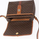 CELINE Macadam Canvas Shoulder Bag PVC Leather Brown Gold Auth 149636-18