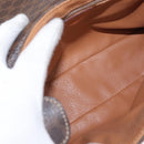 CELINE Macadam Canvas Shoulder Bag PVC Leather Brown Gold Auth 149636-10