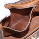 CELINE Macadam Canvas Shoulder Bag PVC Leather Brown Gold Auth 149636-11