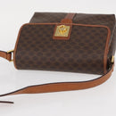 CELINE Macadam Canvas Shoulder Bag PVC Leather Brown Gold Auth 149636-6