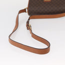 CELINE Macadam Canvas Shoulder Bag PVC Leather Brown Gold Auth 149636-7