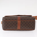 CELINE Macadam Canvas Shoulder Bag PVC Leather Brown Gold Auth 149636-5