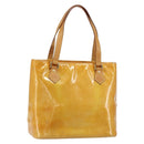 LOUIS VUITTON Monogram Vernis Houston Hand Bag Beige M91004 LV Auth 149638-1