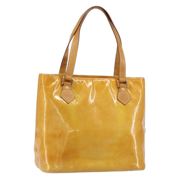LOUIS VUITTON Monogram Vernis Houston Hand Bag Beige M91004 LV Auth 149638