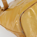 LOUIS VUITTON Monogram Vernis Houston Hand Bag Beige M91004 LV Auth 149638-17