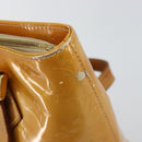 LOUIS VUITTON Monogram Vernis Houston Hand Bag Beige M91004 LV Auth 149638-9
