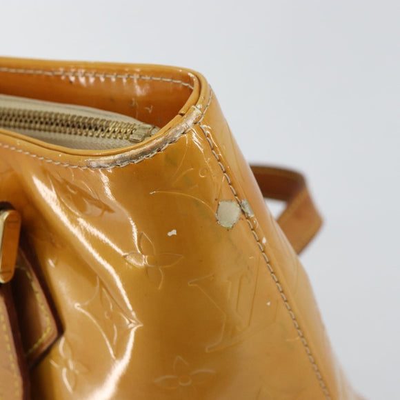 LOUIS VUITTON Monogram Vernis Houston Hand Bag Beige M91004 LV Auth 149638