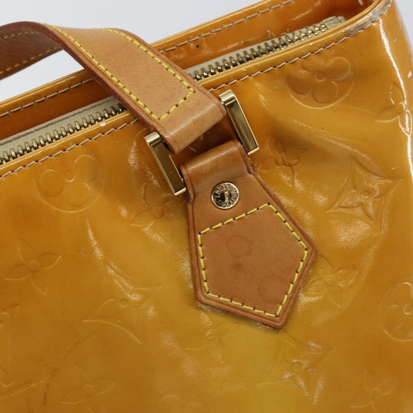 LOUIS VUITTON Monogram Vernis Houston Hand Bag Beige M91004 LV Auth 149638