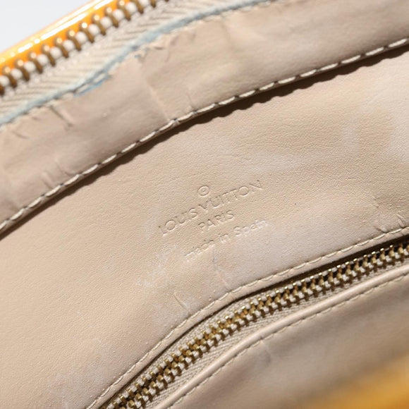 LOUIS VUITTON Monogram Vernis Houston Hand Bag Beige M91004 LV Auth 149638