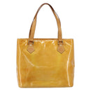 LOUIS VUITTON Monogram Vernis Houston Hand Bag Beige M91004 LV Auth 149638-13