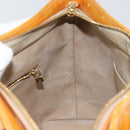 LOUIS VUITTON Monogram Vernis Houston Hand Bag Beige M91004 LV Auth 149638-21