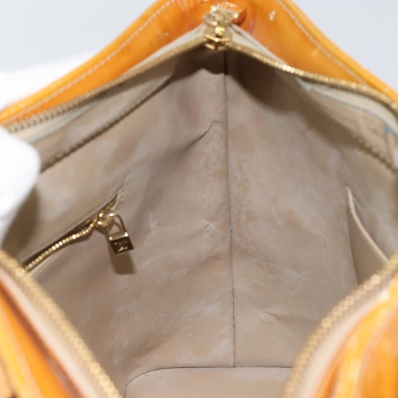 LOUIS VUITTON Monogram Vernis Houston Hand Bag Beige M91004 LV Auth 149638