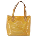 LOUIS VUITTON Monogram Vernis Houston Hand Bag Beige M91004 LV Auth 149638-2