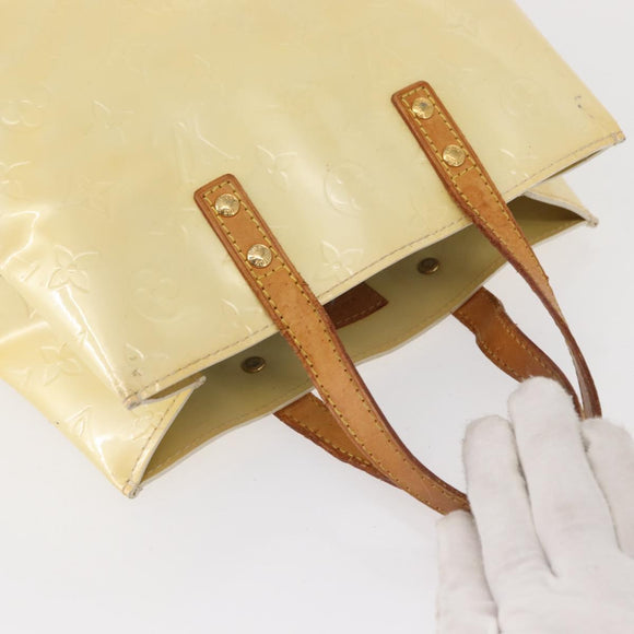 LOUIS VUITTON Monogram Vernis Reade PM Hand Bag Perle M91336 LV Auth 149639