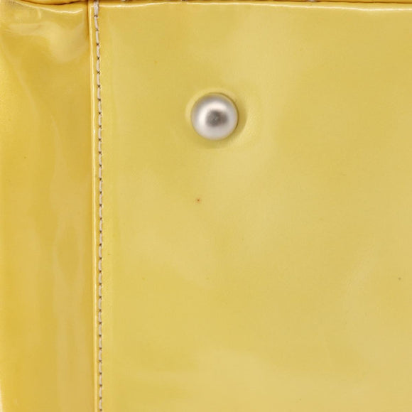 CHANEL Matelasse COCO Mark Chain Bag Patent leather Yellow Silver CC Auth 149641