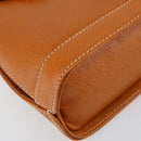 VALENTINO Shoulder Bag Leather Brown Gold Auth 149643-14