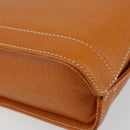 VALENTINO Shoulder Bag Leather Brown Gold Auth 149643-15