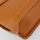 VALENTINO Shoulder Bag Leather Brown Gold Auth 149643-16