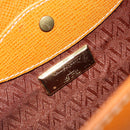 VALENTINO Shoulder Bag Leather Brown Gold Auth 149643-11