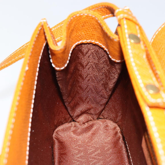 VALENTINO Shoulder Bag Leather Brown Gold Auth 149643