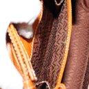 VALENTINO Shoulder Bag Leather Brown Gold Auth 149643-20