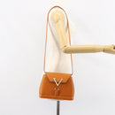 VALENTINO Shoulder Bag Leather Brown Gold Auth 149643-21