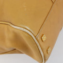 LOEWE Anagram Tote Bag Leather Beige Gold Auth 149645-14