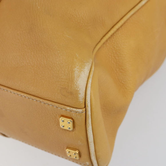 LOEWE Anagram Tote Bag Leather Beige Gold Auth 149645