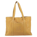 LOEWE Anagram Tote Bag Leather Beige Gold Auth 149645-13
