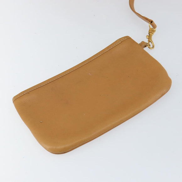 LOEWE Anagram Tote Bag Leather Beige Gold Auth 149645